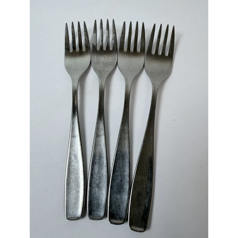 WMF LINE Salad Forks Set of 4 Stainless Germany Triangle‎ Mark 6 1/2